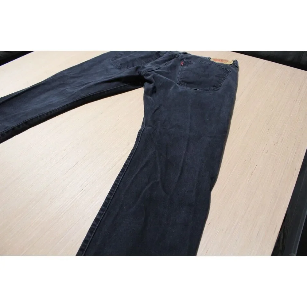 Levi's Jeans Mens 40x30 Black Denim 501 Orginal‎ Fit Stretch American Cowboy